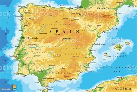 Peta Fisik Spanyol
