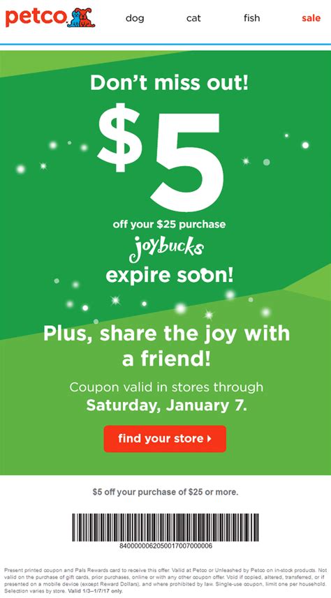 Petco Printable Coupon 5 Off $25