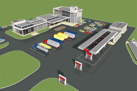 petrol station layout