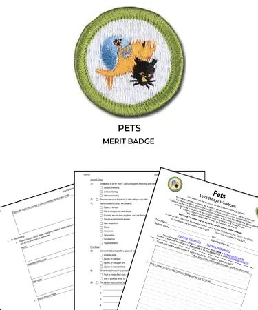 Pets Merit Badge Worksheet