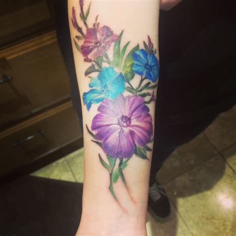 My second tattoo watercolor petunias! Abstract flower