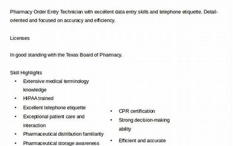 Pharmacy Technician Data Entry