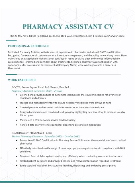 Pharmacy Assistant Resume Examples