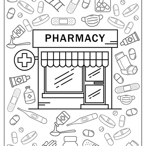 Pharmacy Coloring Pages