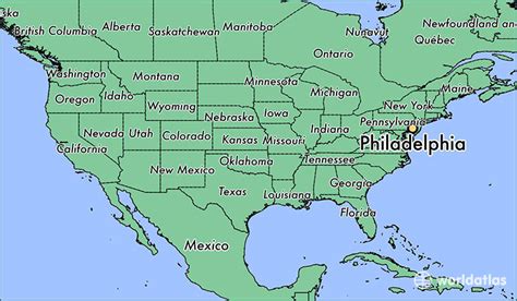 Philadelphia On The Us Map