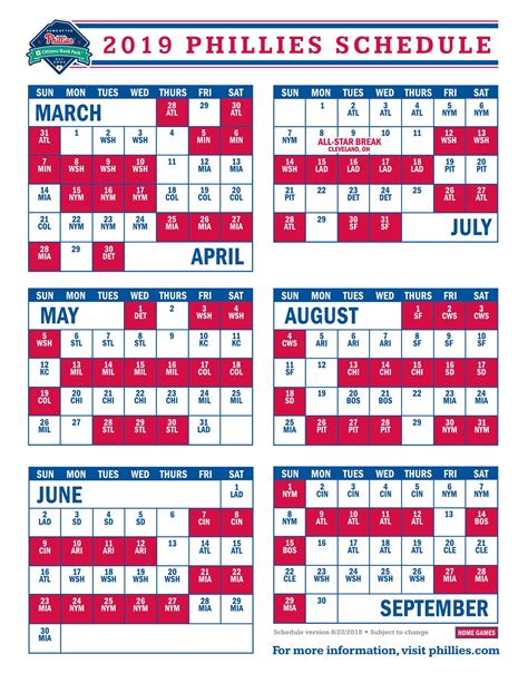 Philadelphia Phillies 2023 Printable Schedule