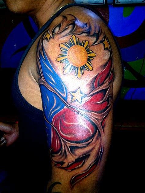 filipino flag tattoo. love it on the wrist. Filipino