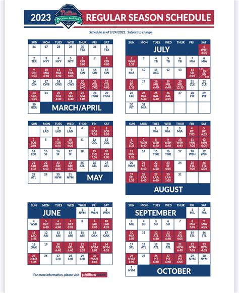 Phillies 2023 Schedule Printable