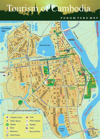 Phnom Penh Map For Cyclists TravellingTwo Bicycle Touring Around