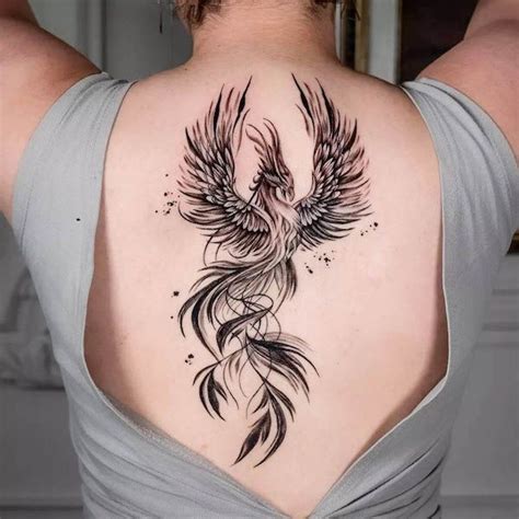 Phoenix Back Tattoo Female