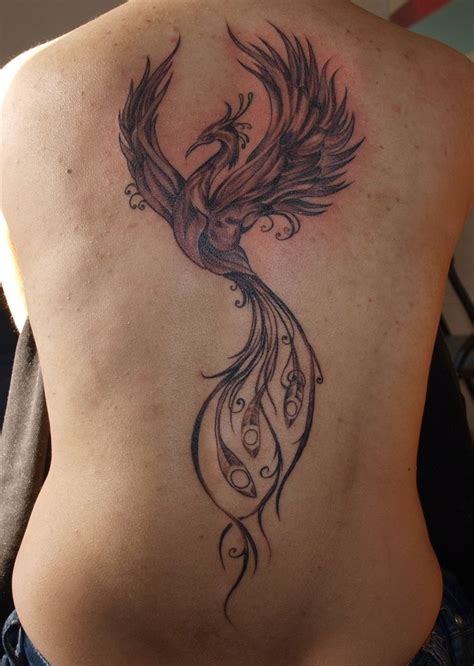 Phoenix Bird Tattoo On Back