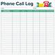 Phone Call Log Template Excel