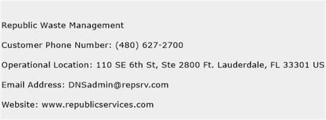 Phone Number For Waste Management