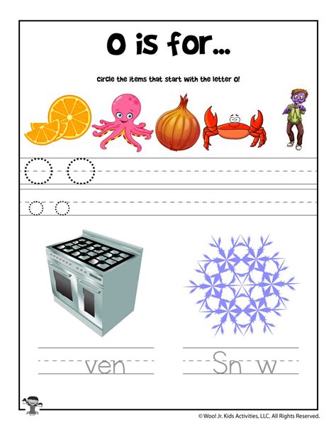 Phonics Letter O Worksheets