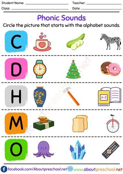 Phonics Matching Sounds Worksheets – Free Printable Practice Sheets Pdf ...
