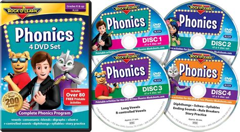Phonics Set By Rock N Learn: Complete Phonics Program With 81 Printable Worksheets