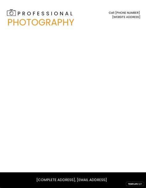 Photography Letterhead Template Illustrator, Word, Apple Pages, PSD