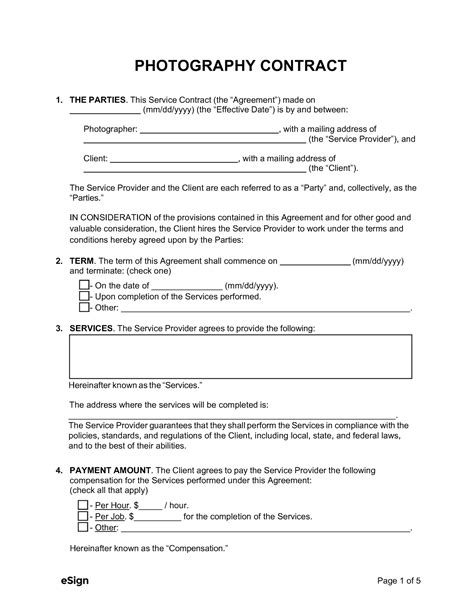Photography Contract Example 17+ Free Word, PDF Documents Download