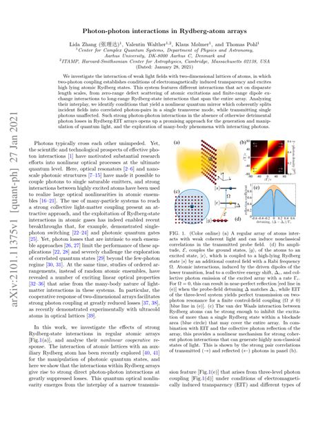 Photon-photon interactions in Rydberg-atom arrays
