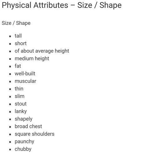 Physical Attributes