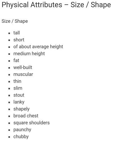 Physical Attributes