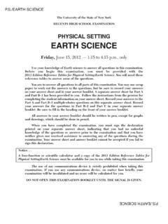 Physical Setting/Earth Science Regents Examinations