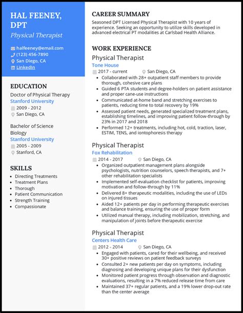 Revamp Your Career with these Impressive Physical Therapy Resume Examples