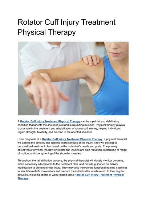 Physical Therapy for Rotator Cuff Injury