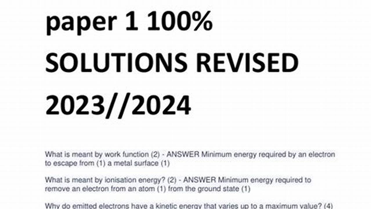 Physics Paper 1 2024