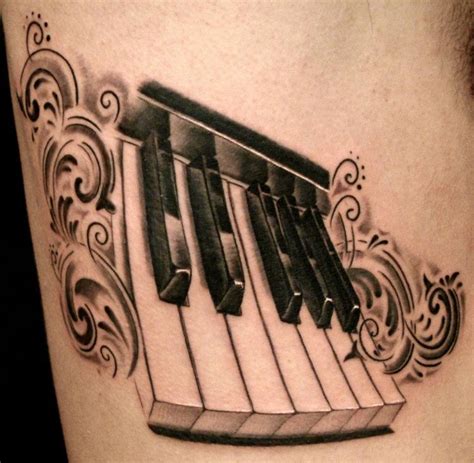 Music Piano Tattoo made by Lalo Silva Mexico City
