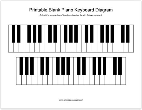 Piano Keys Layout Printable