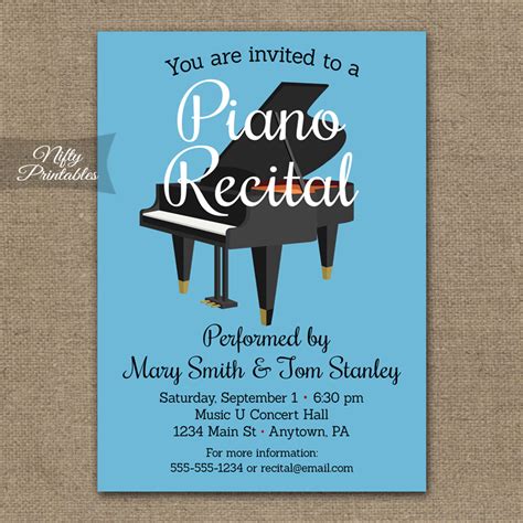 Piano Recital Invitation Template Free