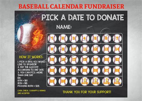 Pick A Date Calendar Fundraiser