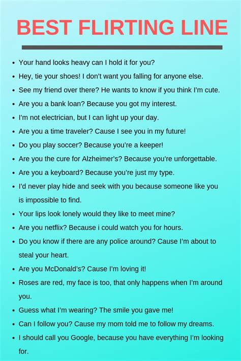 Pick Up Lines For Flirting For Him