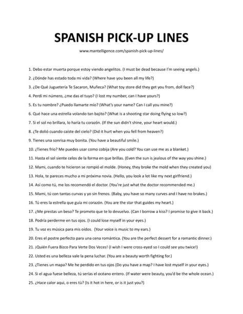 Pick Up Lines For Flirting In Spanish