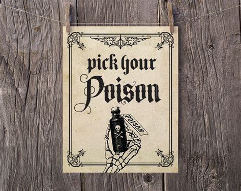 Pick Your Poison Free Printable