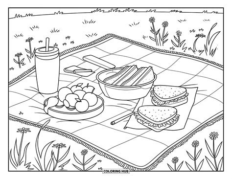 Picnic Coloring Pages