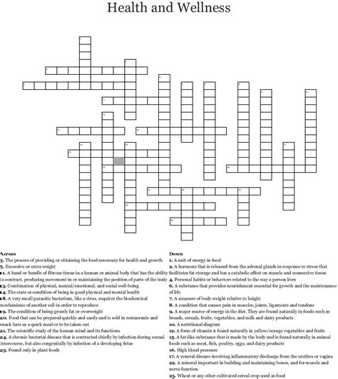 Picture Of Health Crossword Nyt