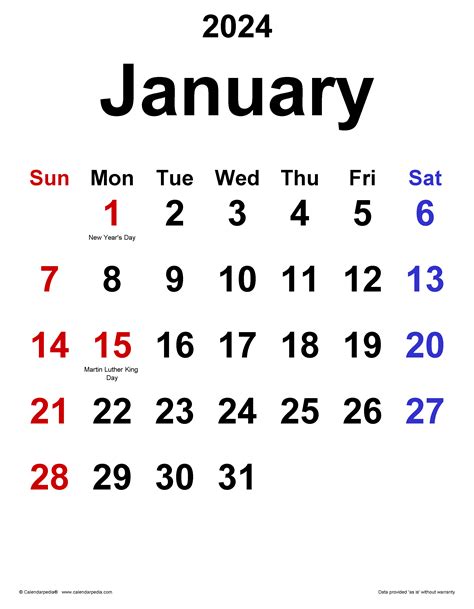 Picture Of January Calendar
