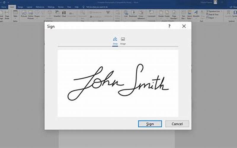 Picture Of Signature In Word