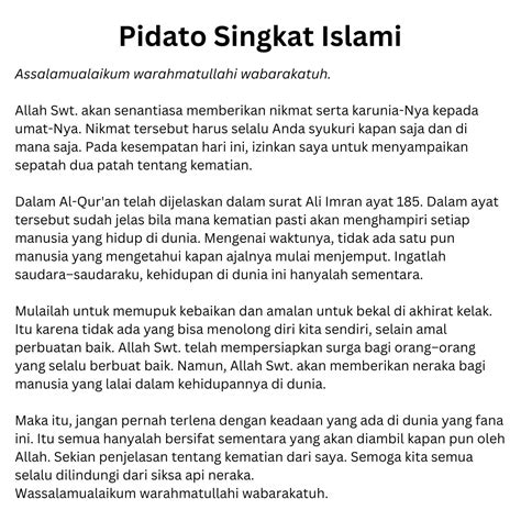 Pidato Islam Singkat