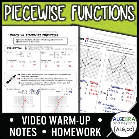 Piecewise Functions (Algebra 2 - Unit 2) by Jean Adams | TpT
