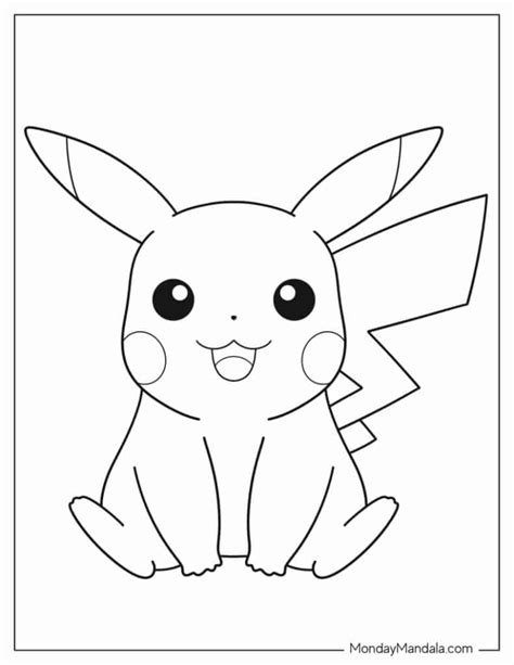 Pikachu Coloring Pages Easy