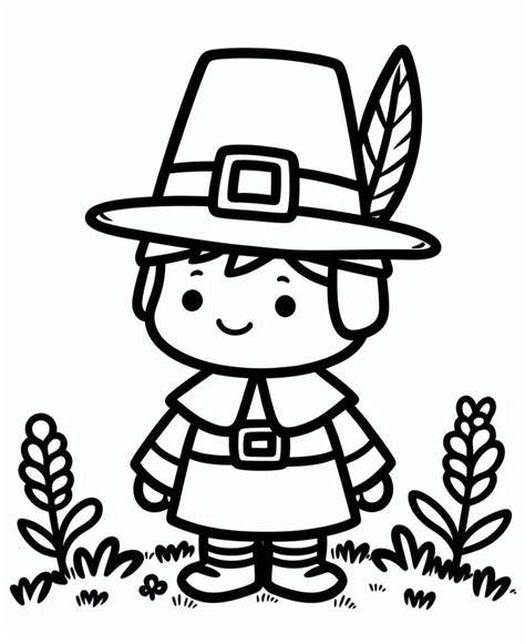 Pilgrim Boy Coloring Pages