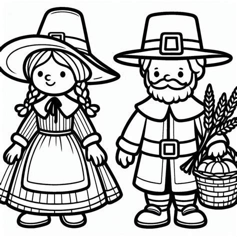 Pilgrim Coloring Pages Free