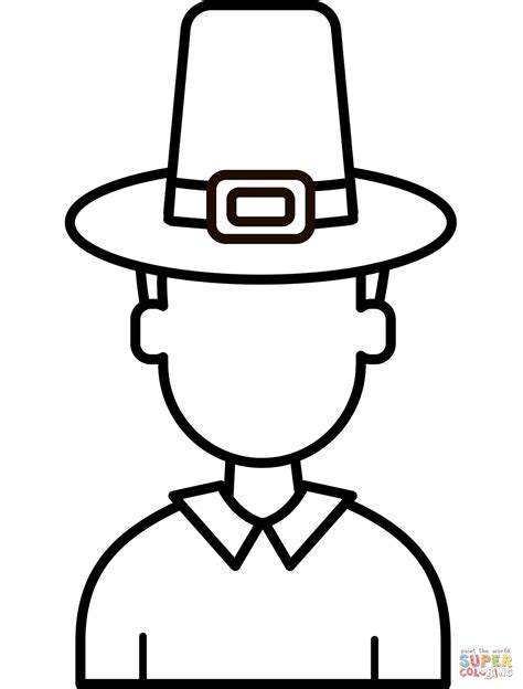 Pilgrim Face Coloring Pages