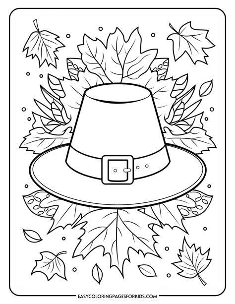 Pilgrim Hat Coloring Sheet