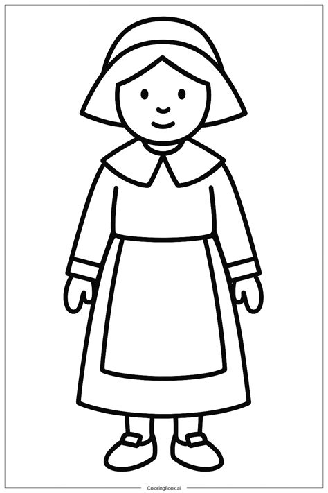 Pilgrim Woman Coloring Pages