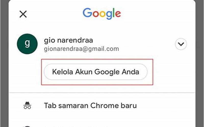 Pilih Akun Google Anda