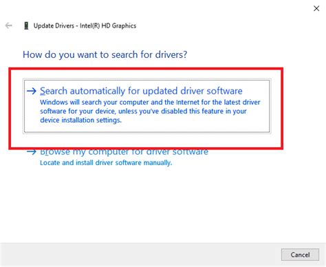 Pilih Opsi Search Automatically For Updated Driver Software